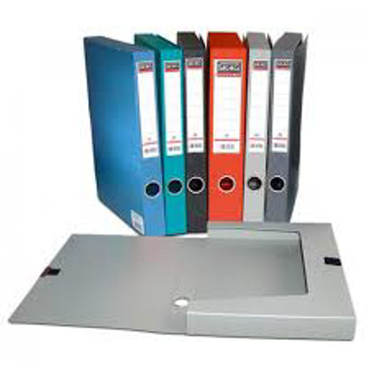 Picture of 2969 FILE PLASTIC BOX A4 3.7CM SPINE WITH VELCRO